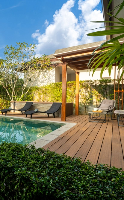 Terrasse en bois exotique